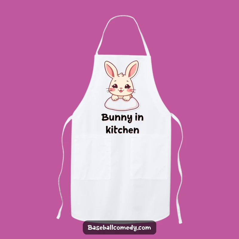 Funny Rabbit Sliding Apron: Kitchen Base Stealer Humor Gift