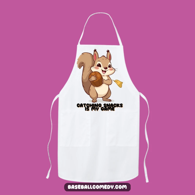 Funny Squirrel Baseball Apron: Hilarious Kitchen Wear for Cooking Enthusiasts and Chefs