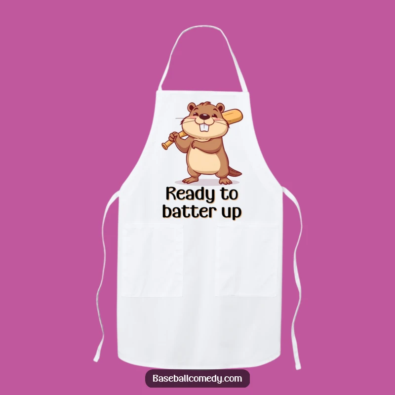 Funny Beaver Baseball Apron: Cook Up Fun with This Hilarious Funny Gift