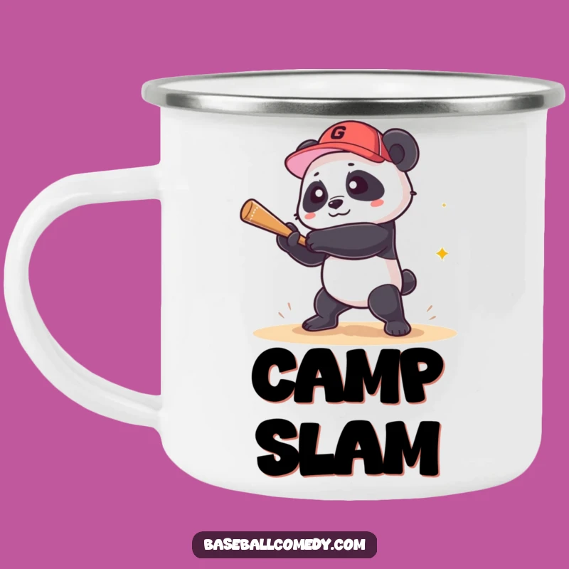 Funny Panda Grand Slam Camping Mug: Durable Humor for Outdoor Adventures