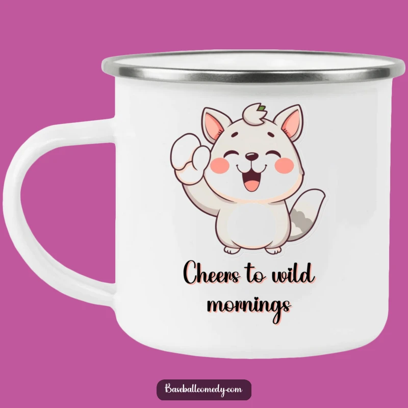 Funny Joyful Animal Camping Mug: Toast Adventures with This Cheerful Mitt Cup