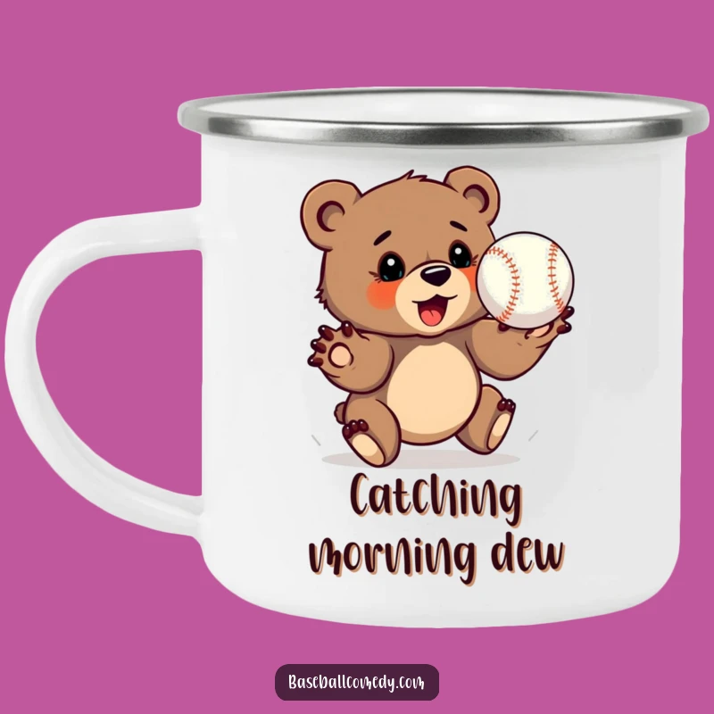 Funny Bear Cub Camping Mug - Determined Catcher Mug, Outdoor Gift