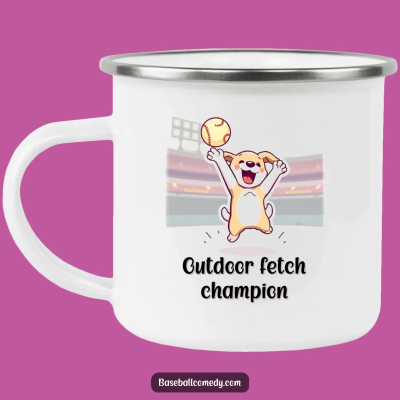 Funny Dog Baseball Camping Mug - Durable & Energetic, Perfect Outdoor Gift