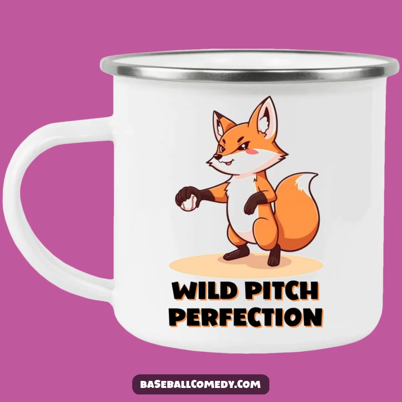 Funny Fox Pitching Camping Mug: Outdoor Precision & Humor Gift