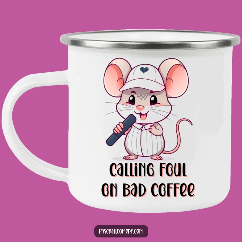 Funny Mouse Umpire Camping Mug - Outdoor Calls for Baseball Fans