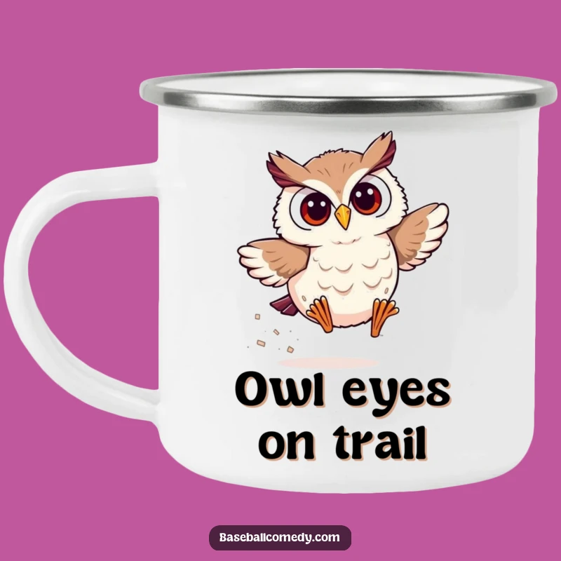 Funny Owl Baseball Camping Mug: Outdoor Fun for Speedy Fans
