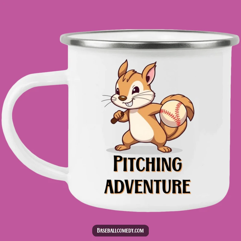 Funny Squirrel Pitcher Camping Mug: Trailside Effort with Small Arm - Outdoor Gift!