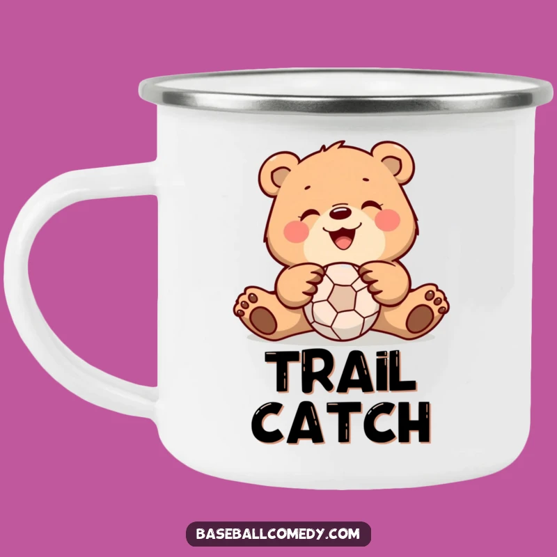 Funny Bear Catching Ball Camping Mug: Durable Humor for Outdoor Adventures and Gifts