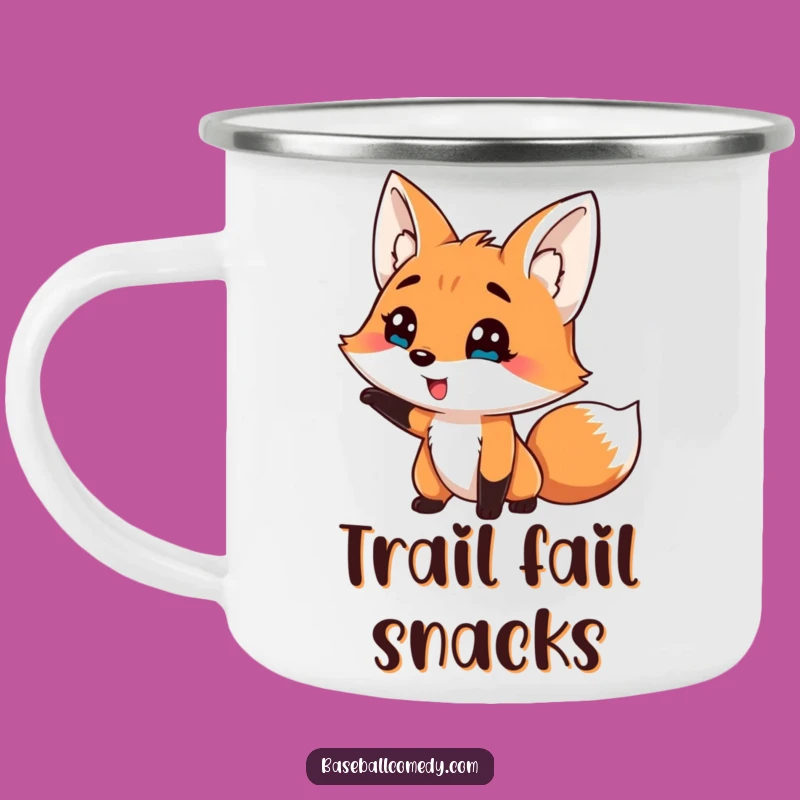 Funny Fox Baseball Camping Mug: Comical Strikeout, Outdoor Humor Gift