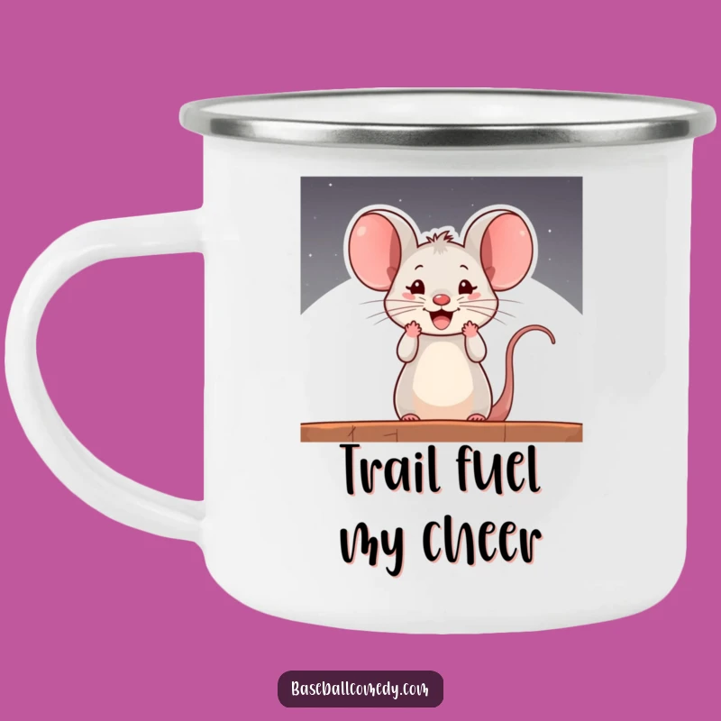 Funny Curious Mouse Dugout Camping Mug - Outdoor Baseball Cheer