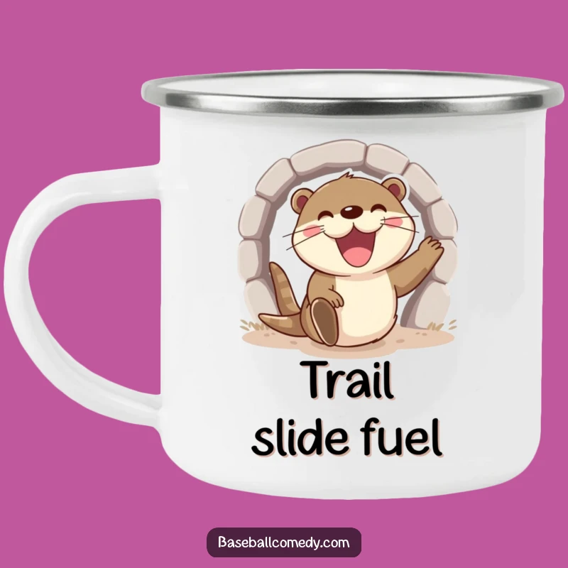 Funny Otter Camping Mug - Excited Baseball Mug, Outdoor Fun Gift