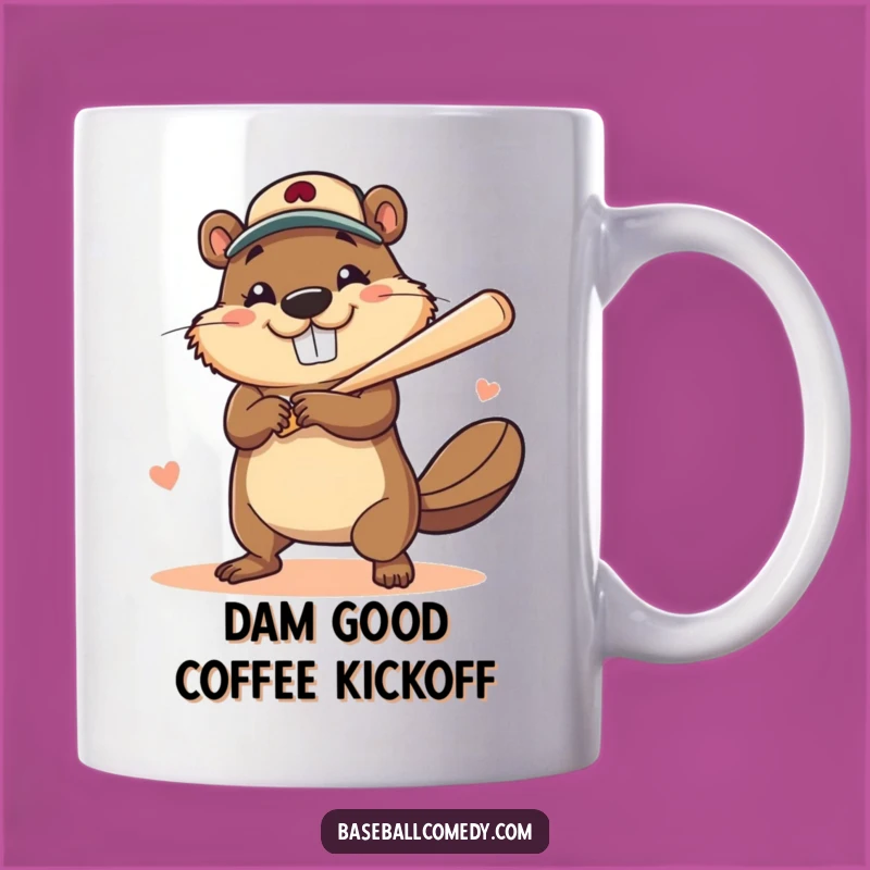 Funny Beaver Home Run Mug: Big Smile Champion, Perfect Baseball Fan Gift