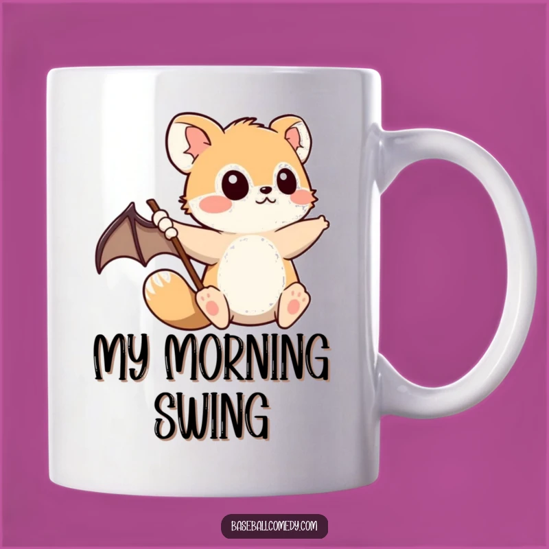 Funny Animal Baseball Player Mug - Determined Swing for a Perfect Gift