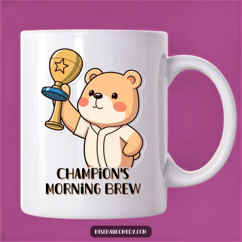 Funny Bear Champion Mug - Proud Baseball Trophy Winner Gift