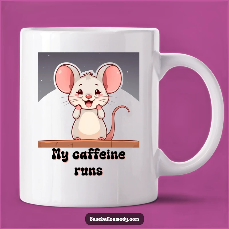 Funny Curious Mouse Cheering Mug - Perfect Baseball Fan Humor Gift!