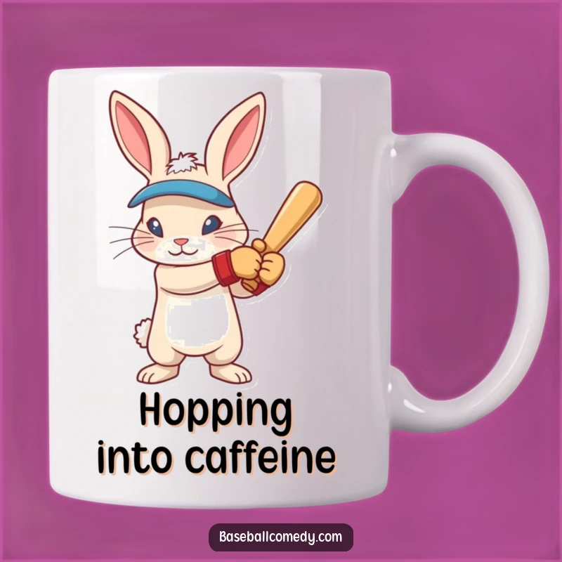 Funny Rabbit Batter Mug: Intense Focus Hare Swing Gift for Baseball Fans