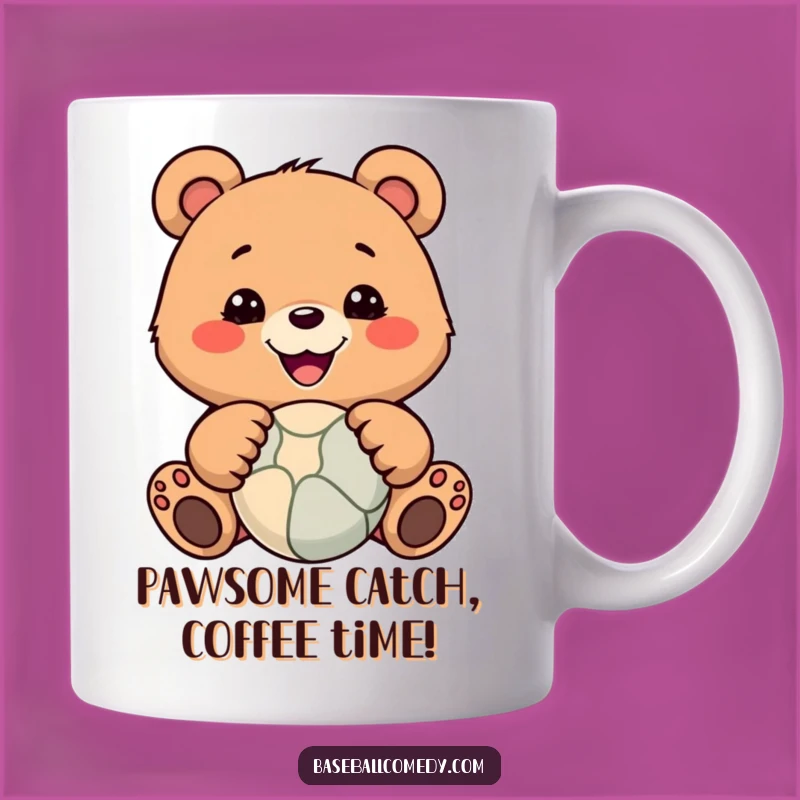 Funny Smiling Bear Catching Ball Mug: The Perfect Cute Animal Gift