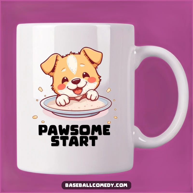 Funny Dog Slider Mug: Dusty Triumph at Home Plate - Perfect Gift!