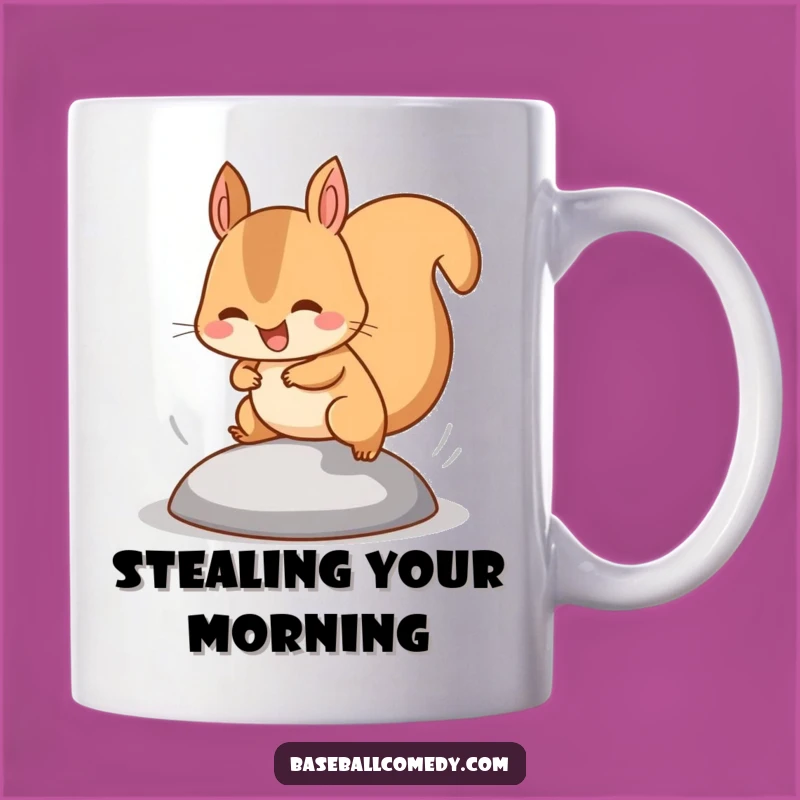 Funny Squirrel Base Stealer Mug: Fast & Furious Funny Gift for Runners