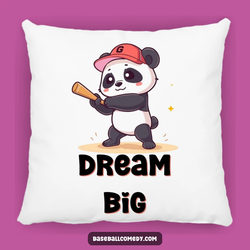 Funny Panda Grand Slam Pillow: Soft Comfort and Hilarious Sports Decor