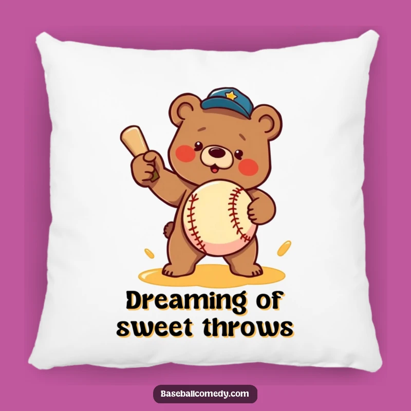 Funny Bear Honey Pitcher Pillow: Cozy and Comical Accent for Any Room