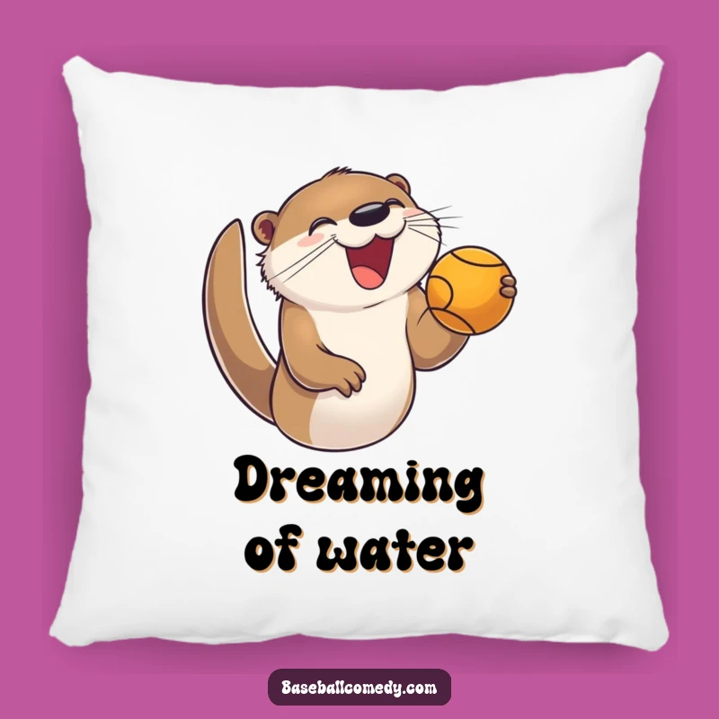 Funny Otter Baseball Pillow: Cozy Joyful Catcher, Soft Enthusiastic Gift