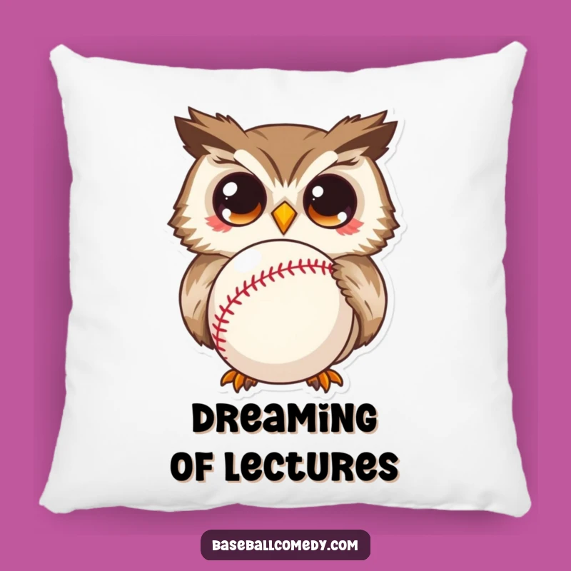 Funny Curious Owl Pillow: Cozy Wide-Eyed Wonder, Whimsical Baseball Accent Gift