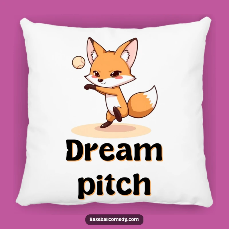 Funny Fox Pitching Pillow: Soft Comfort and Hilarious Sports-Themed Decor