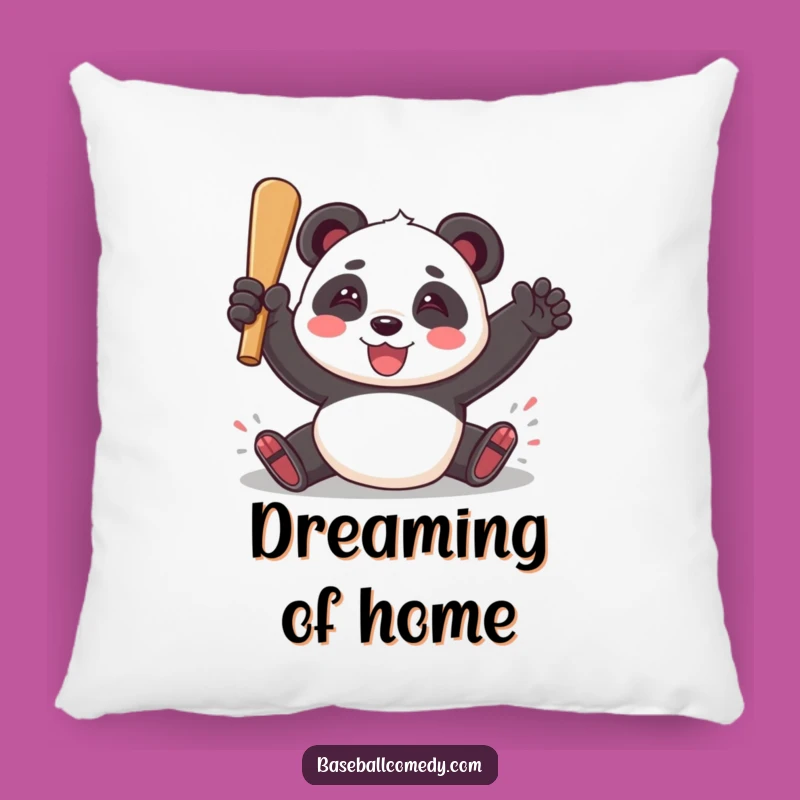 Funny Panda Baseball Pillow - Soft Comfort, Hilarious Sports Accent Gift