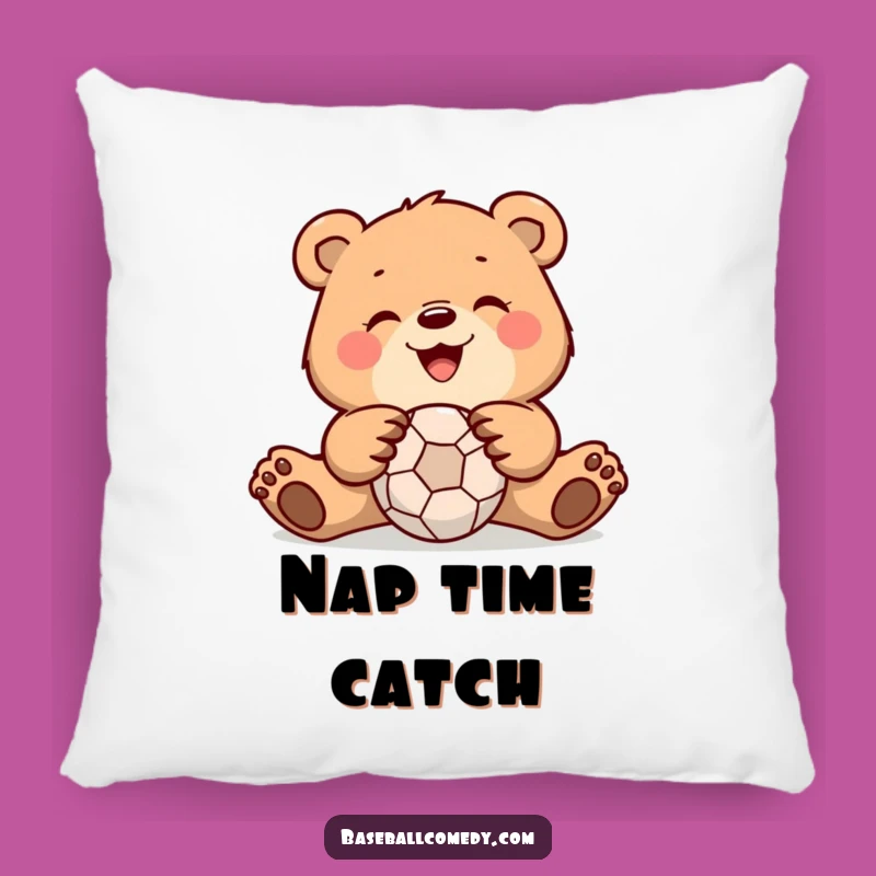 Funny Bear Catching Ball Pillow: Soft Comfort and Humorous Decor for a Cozy Funny Gift