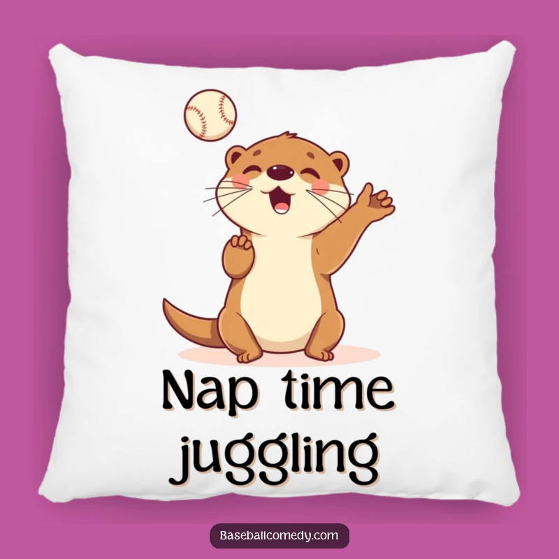 Funny Otter Juggling Pillow: Soft Cartoon Otter Cushion, Adorable Funny Gift!