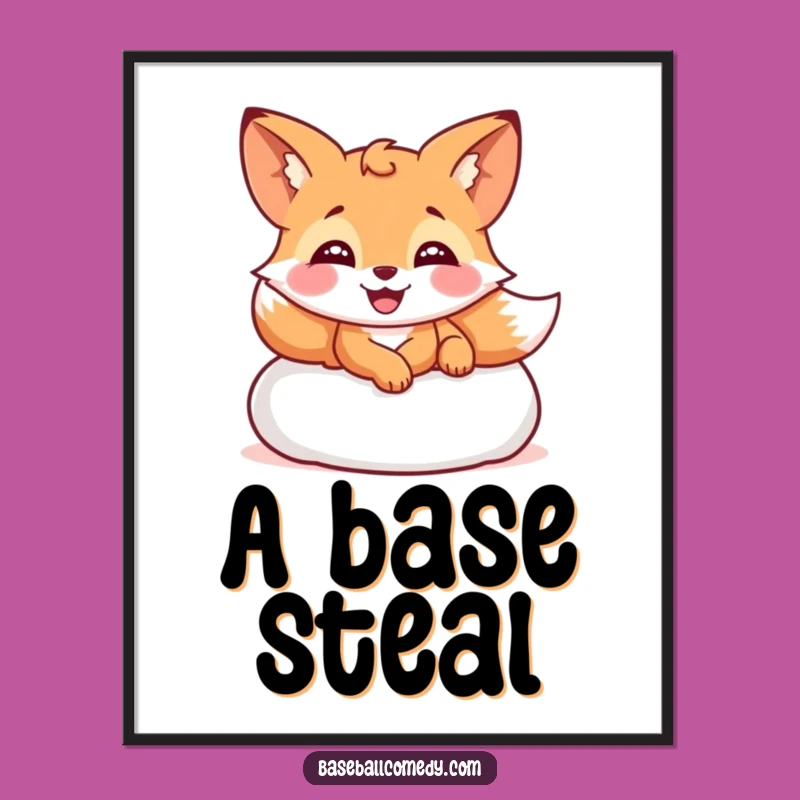 Funny Giggling Fox Digital Art - Instant Laughs with this Baseball Download