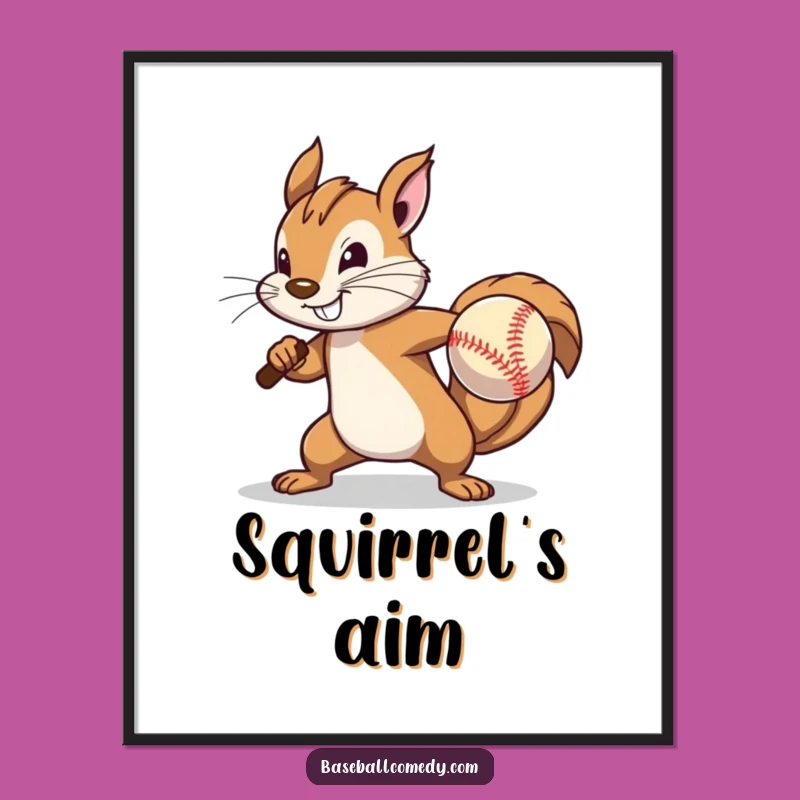 Funny Squirrel Pitcher Digital Print: Instant Intensity - Unique Gift!