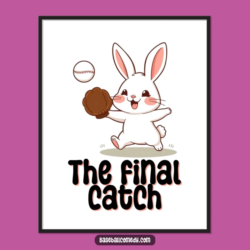 Funny Determined Rabbit Digital Art - Motivational Baseball Download