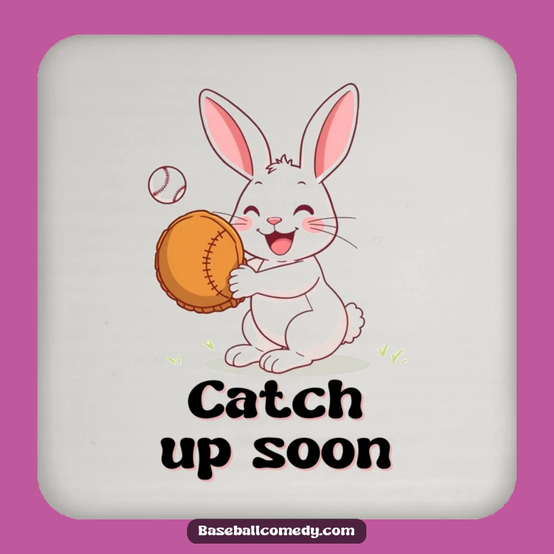 Funny Rabbit Catcher Coaster: Protect Surfaces with a Big Mitt - Party Gift!