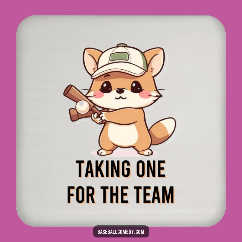 Funny Determined Animal Drink Coaster: Protect Surfaces with This Batting Art