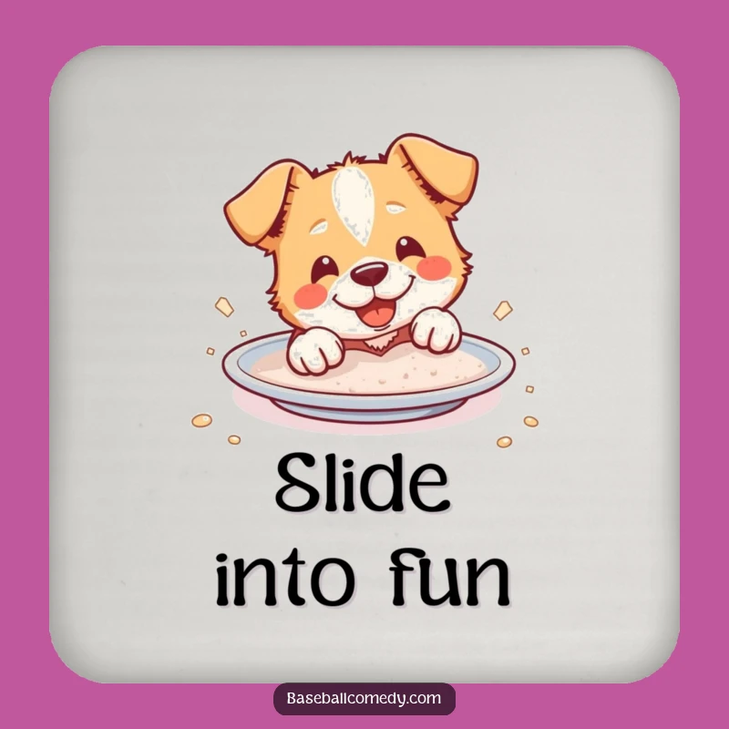 Funny Dog Slider Coaster: Protect Surfaces with Dust - Party Gift!