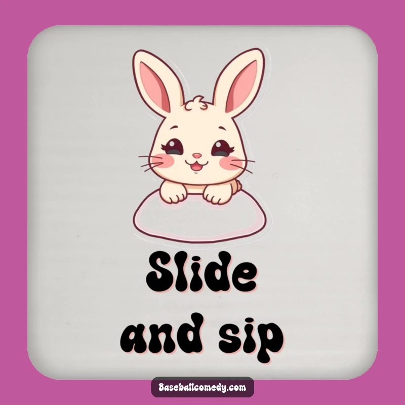Funny Rabbit Sliding Coaster: Protect Surfaces with Sports Humor Gift
