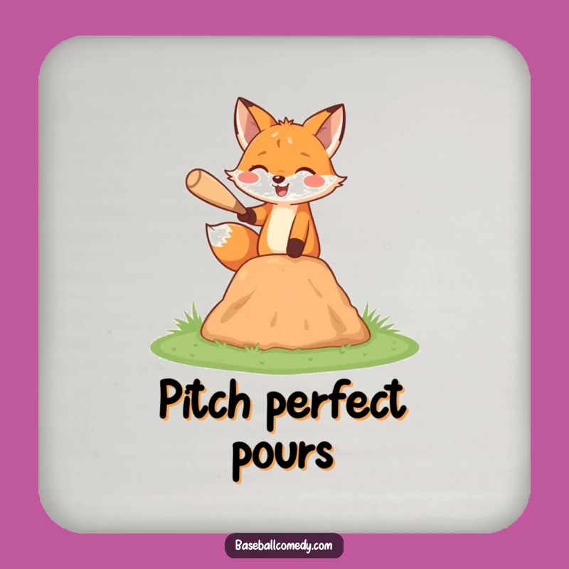 Funny Fox Coaster - Happy Pitcher Drink Protector, Fun Gift
