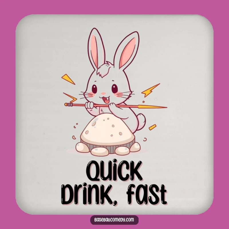 Funny Rabbit Coaster - Stealing Base Protector, Fun Gift Set