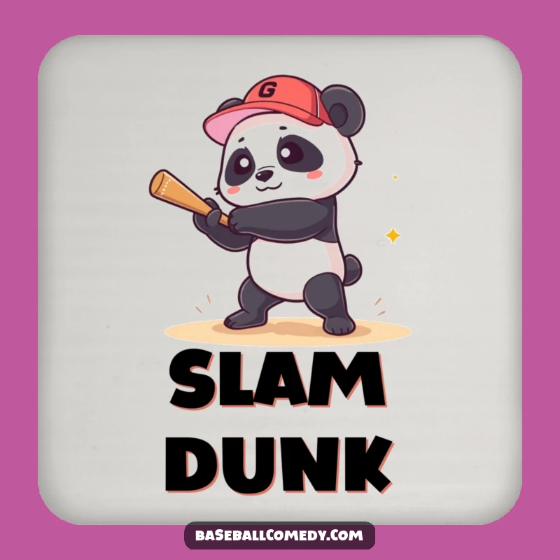 Funny Panda Grand Slam Coaster Set: Protect Surfaces with Adorable Sports Humor
