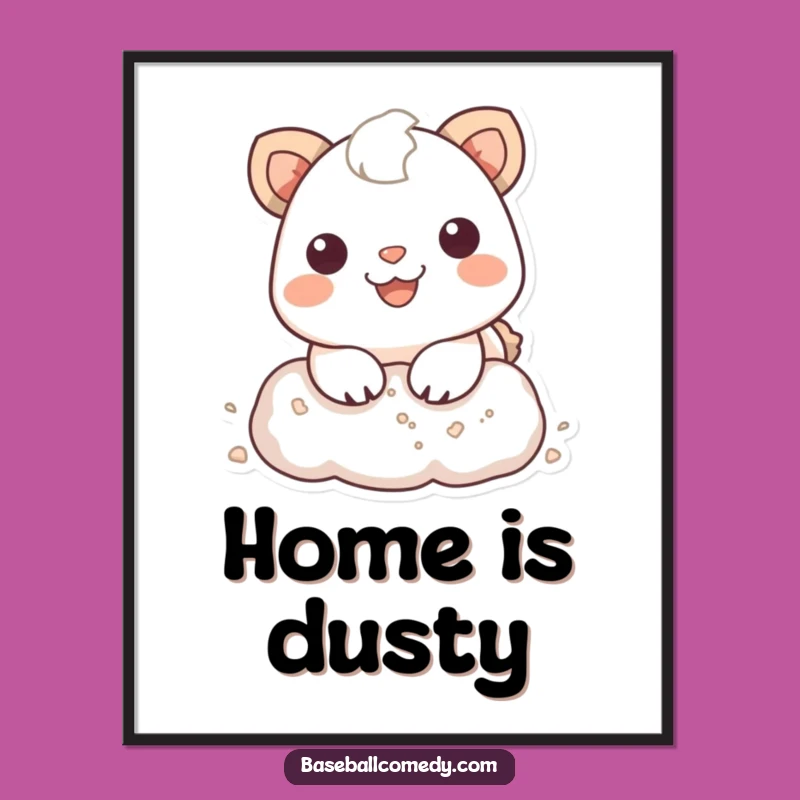 Funny Animal Baseball Slide Poster - Dusty Action for Wall Art