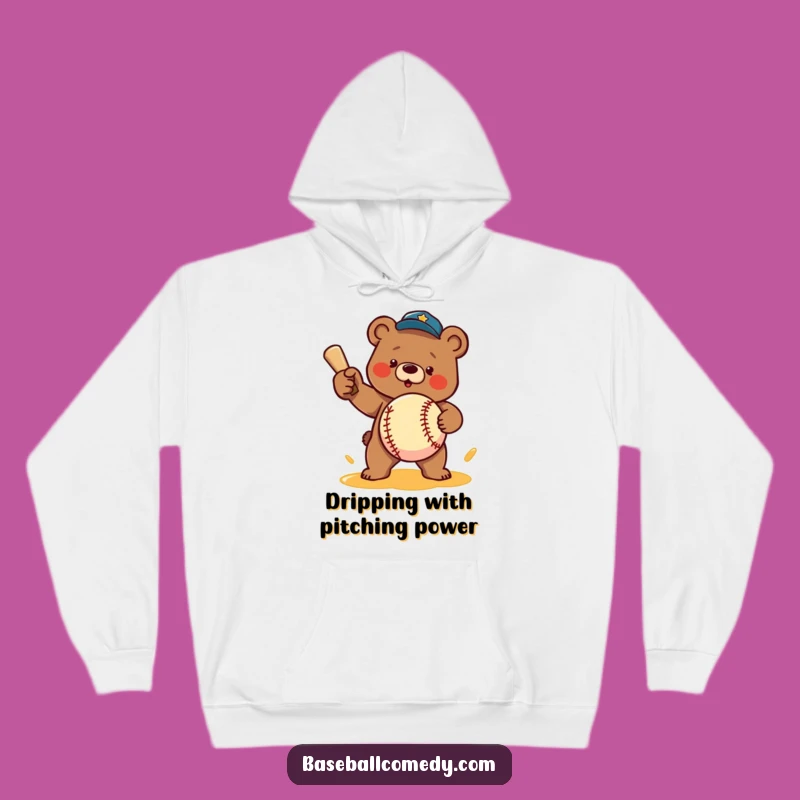 Funny Bear Honey Pitcher Hoodie: Cozy and Humorous Gift for Game Day and Chilly Evenings