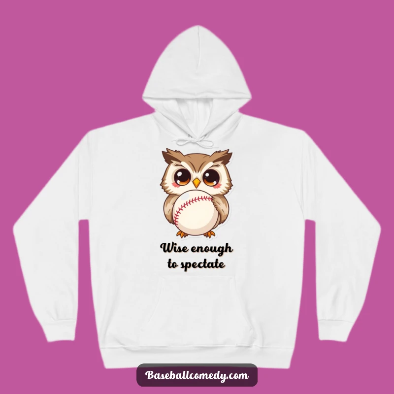 Funny Curious Owl Hoodie: Cozy Wide-Eyed Wonder, Great Baseball Fan Gift