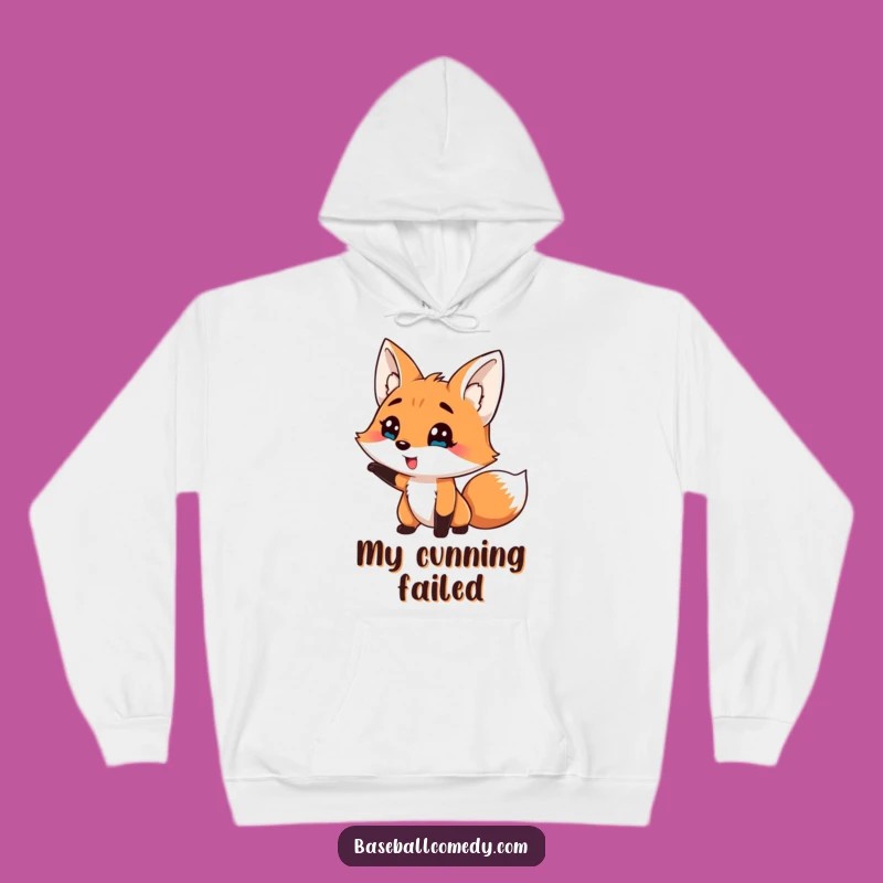 Funny Fox Baseball Hoodie: Comical Strikeout, Cozy Gift for Baseball Fans