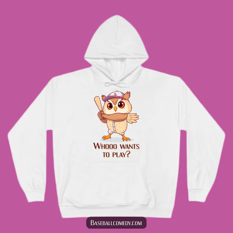 Funny Owl Baseball Hero Hoodie: Cozy and Humorous Gift for Fans and Night Owls