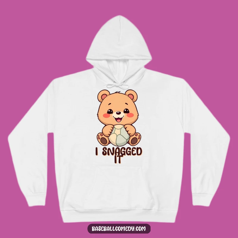Funny Bear Catching Ball Hoodie: Cozy & Hilarious Animal Apparel Gift