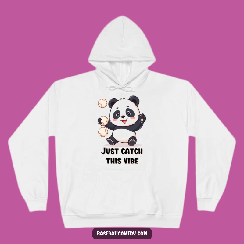 Funny Panda Juggling Baseballs Hoodie: Cozy and Hilarious Gift for All Ages!