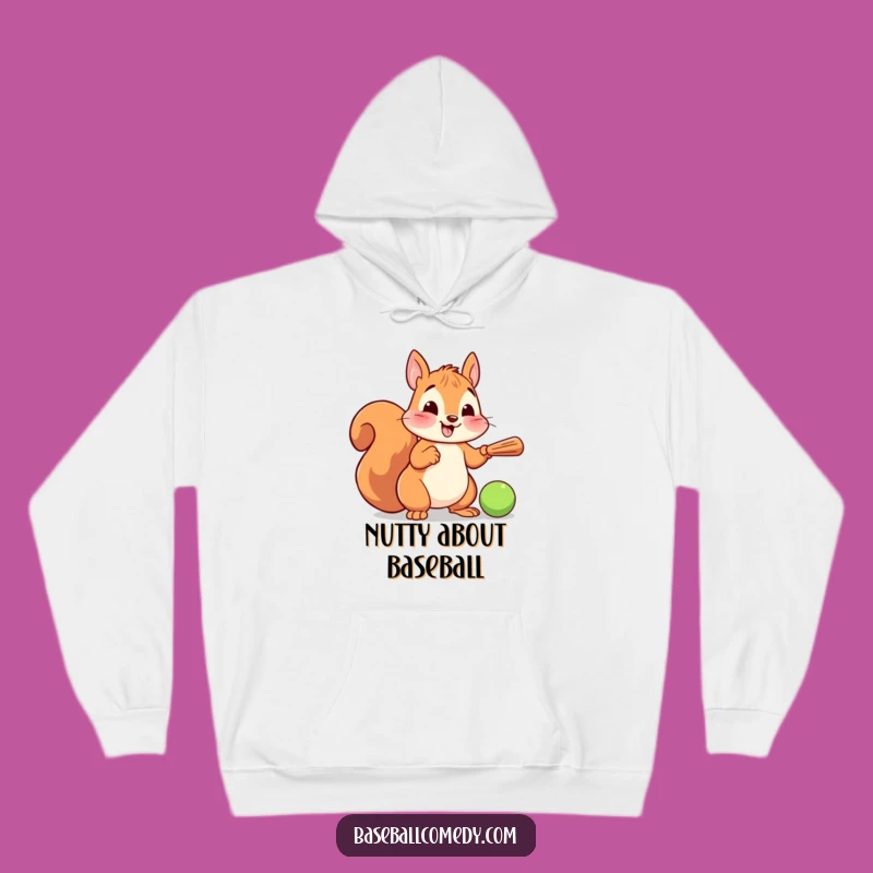 Funny Squirrel Baseball Hoodie: Cozy Cartoon Animal Sweatshirt, Ideal Funny Gift!