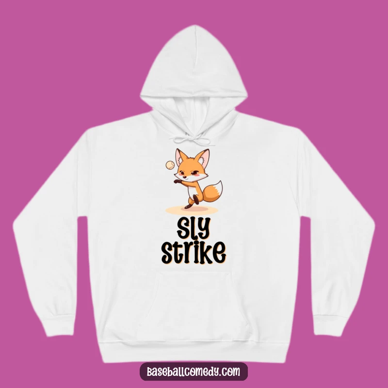 Funny Fox Pitching Hoodie: Warm Humor for Sports Fans and a Comical Gift